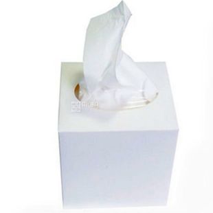 Mirus Cube, 75 шт., Серветки косметичні Мірус, 2-шарові, 20х17 см, біла коробка