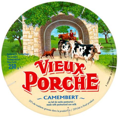 Vieux Porche, Camembert, 250 g, Soft cheese made from cow's milk, 20%