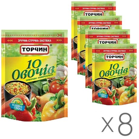 Торчин, 170 г, Приправа универсальная, 10 овощей, упаковка 8 шт.