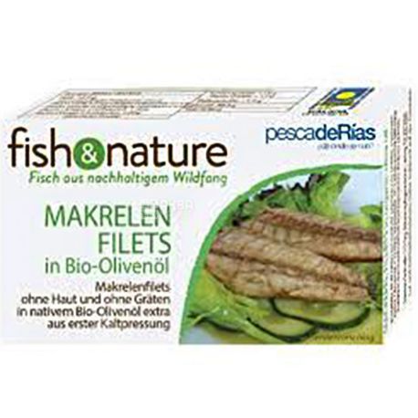 Fish & Nature, 115 г, Филе скумбрии в органическом оливковом масле