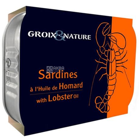 Groix & Nature, 115 г, Сардины в омаровом масле