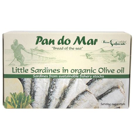 Pan do Mar, 120 г, Сардины мини в оливковом масле