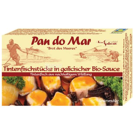 Pan do Mar, 120 г, Щупальца кальмара в органическом галисийском соусе