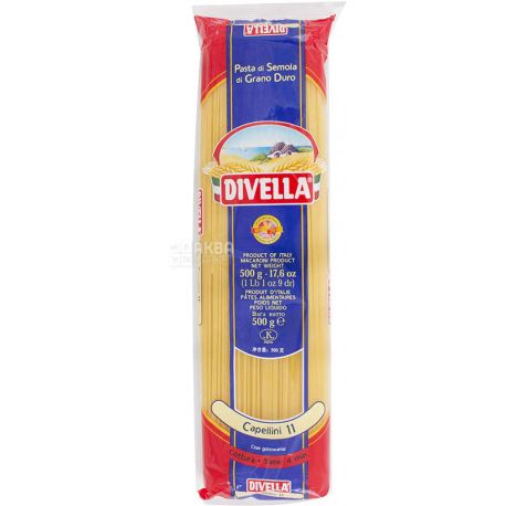 Divella Capellini №11, 500 г, Макарони Дівелла Капелліні, Спагеті