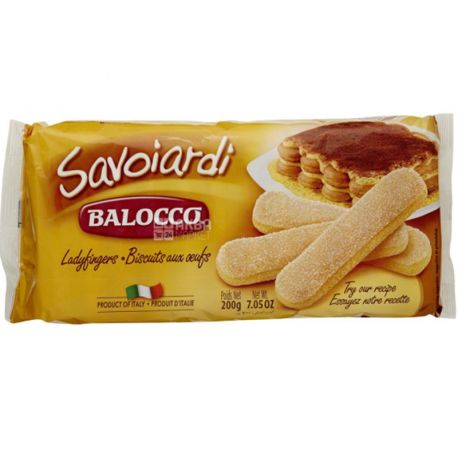 Balocco, Savoiardi Ladyfingers, 200 g, Shortbread Cookies, Lady's Fingers