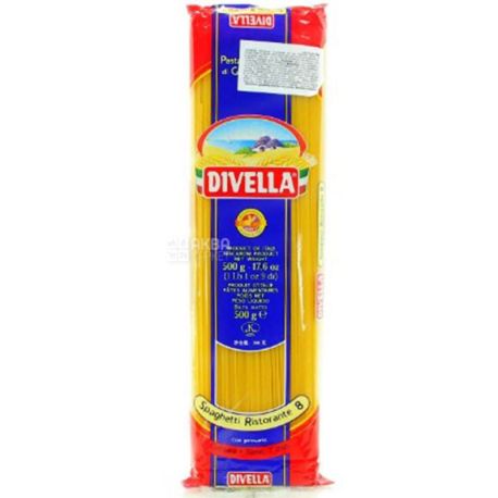 Divella Spaghetti Ristorante №8, 500 г, Макарони Дівелла Рісторанте, Спагеті