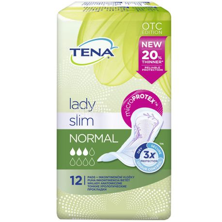 Tena Lady, Slim Normal, 12 шт., Прокладки урологічні, 3 краплі