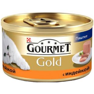 Gourmet, 85 г, Корм для котов с индейкой 