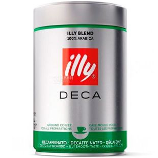 illy, Deca, 250 г, Кофе Илли, Дека, без кофеина, молотый, ж/б