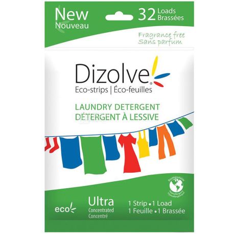 Dizolve Eco-strips, Eco-friendly plates for washing Dizolvi, unflavored, 32 pcs.
