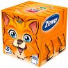 Zewa Kids Zoo Cube, 60 шт., Салфетки Зева Кидс Зоо Куб, 3-х слойные, ассорти