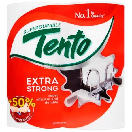 Tento Extra Strong, 2 rolls, Paper towels Tento Extra Strong, 3-ply, 17 m, 70 sheets, 24x12 cm