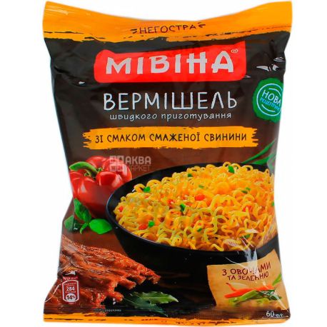 Mivina, 60 g, Vermicelli with pork flavor, not spicy