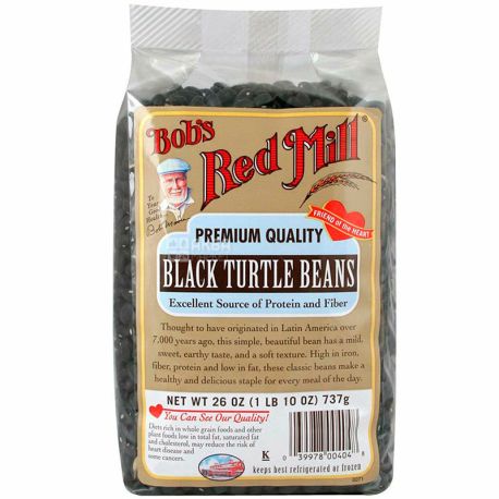 Bob's Red Mill, Black turtle beans, 737 г, Бобс Ред Мілл, Квасоля чорна