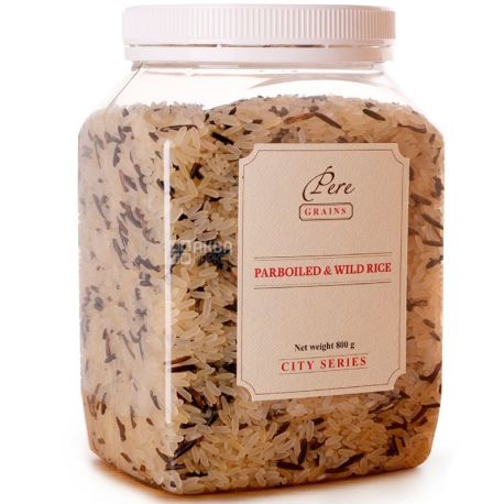 Pere, Parboiled & Wild Rice, 0,8 кг, Рис Пере, Парбоілд енд Вайлд, суміш пропареного і дикого, ПЕТ