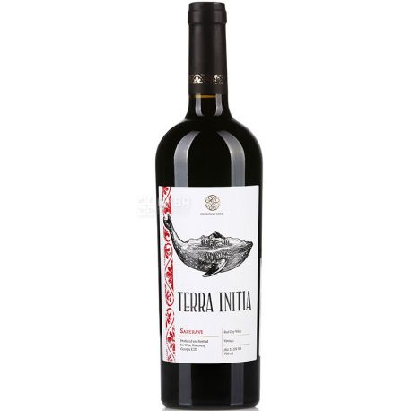 Terra Initia Saperavi, Вино червоне сухе, 0,75 л