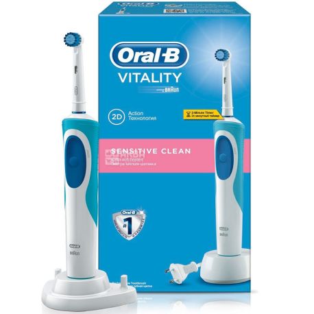 Oral-B Vitality Sensitive, 1 шт., Електрична зубна щітка, сеперм'яка, акумуляторна