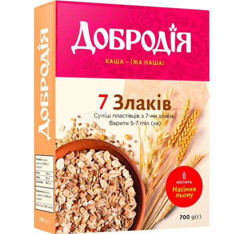 Dobrodiya, 7 cereals, 700 g, Flakes mix