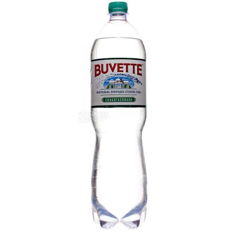 Buvette Vital, 1,5 л, Бювет Витал, Вода минеральная слабогазированная, ПЭТ