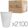 Paper glass, 110 ml, with relief stamping Bubbles, white, 30 pcs., 70 packs, D60
