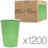 Paper cup, 180 ml, with relief stamping Bubbles, green, 15 pcs., 80 packs, D71