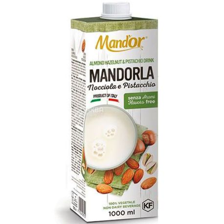Mand`or, 1 л, Мандор, Миндальное молоко 3в1, миндаль, фисташки, лесной орех