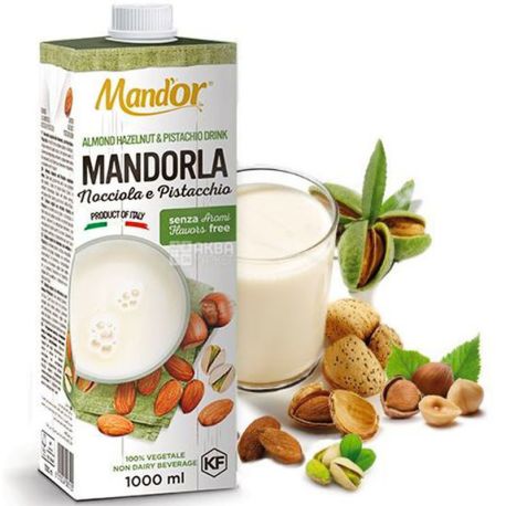 Mand`or, 1 л, Мандор, Миндальное молоко 3в1, миндаль, фисташки, лесной орех