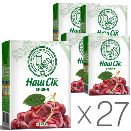 Our Juice, pack of 9 pcs. on 0,2 l, nectar, Cherry, m / y
