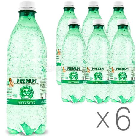 Fonti Prealpi, 0.5 L, Pack of 6 pcs, Prealpi, Mineral carbonated water, PET