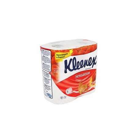 Kleenex, 4 rolls, toilet paper, Aroma Care, Strawberry, m / s