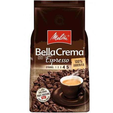Melitta Bella Crema Espresso, 1 kg, Coffee Melitta Bella Crema Espresso, dark roasted, beans