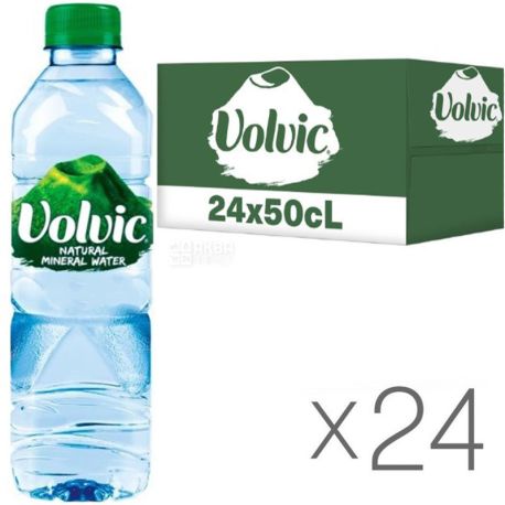 Volvic, 0,5 л, Упаковка 24 шт., Вольвик, Вода минеральная, негазированная, ПЭТ