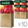 Greenfield Summer Bouquet, 25 пак., Чай Грінфілд, Саммер Букет, трав’яний з малиною, Упаковка 10 шт