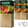 Greenfield, Currant Mint, 25 пак., Чай Грінфілд, Каррент Мінт, чорний зі смородиною, Упаковка 10 шт.