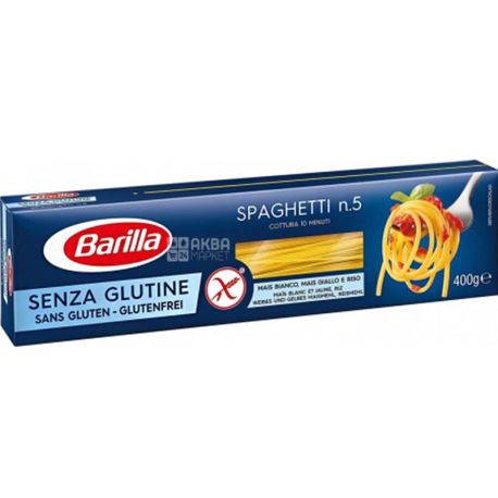 Barilla Spaghetti №5, 400 г, Макароны Барилла Спагетти №5, безглютеновые