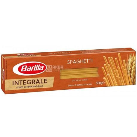 Barilla Spaghetti Integrale №5, 500 г, Макароны Барилла Спагетти Интеграле, цельнозерновые