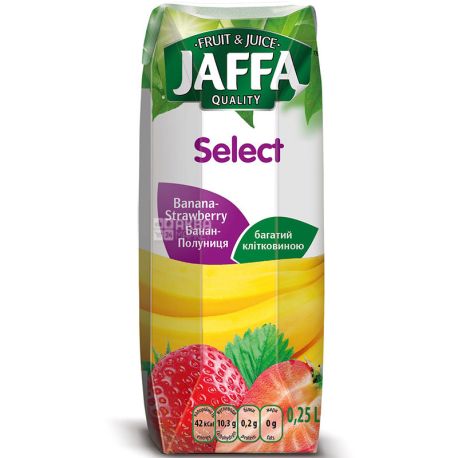 Jaffa, Select, Бананово-полуничний, 0,25 л, Джаффа, Нектар натуральний