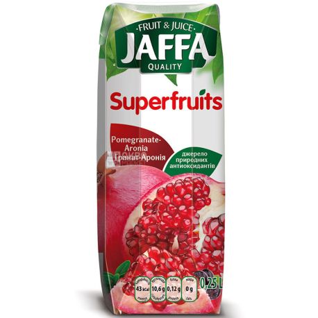 Jaffa, Superfruits, Гранат-Арония, 0,25 л, Джаффа, Нектар натуральный