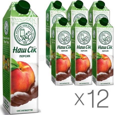 Our Juice, pack of 12 pcs. on 0,95 l, juice, Peach, m / y