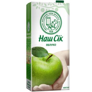 Наш Сік, 1,93 л, Нектар натуральний Яблуко
