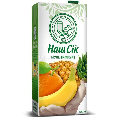 Наш Сок, 1,93 л, Нектар натуральный Мультифруктовый