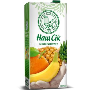 Наш Сік, 1,93 л, Нектар натуральний Мультифруктовий