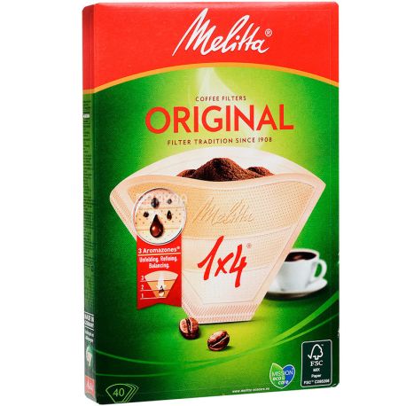 Melitta Original, Фильтр-пакет для кофе Мелитта оригинал 1*4 см, 40 шт.