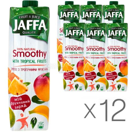 Jaffa Smoothy Wild Berries, Tropical Fruits, Pack of 12 each  L, Jaffa,  Natural smoothie - buy Smuzi in Bila Tserkva, water delivery AquaMarket
