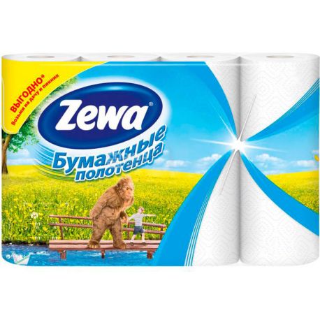 Zewa, 4 rolls, Paper towels Pharynx, 2-ply, 37x11 cm
