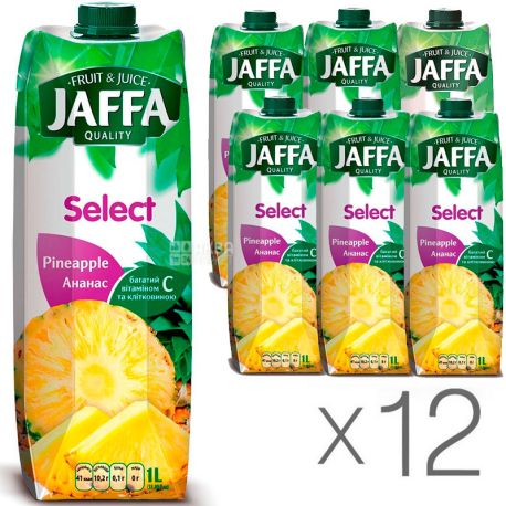 Jaffa, Select, Ананасовый, Упаковка 12 шт. по 1 л, Джаффа, Нектар натуральный