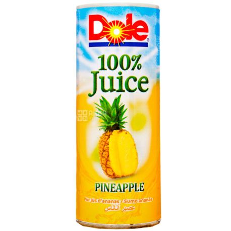 Dole, 250 ml, Natural pineapple juice, Direct-pressed, w / w