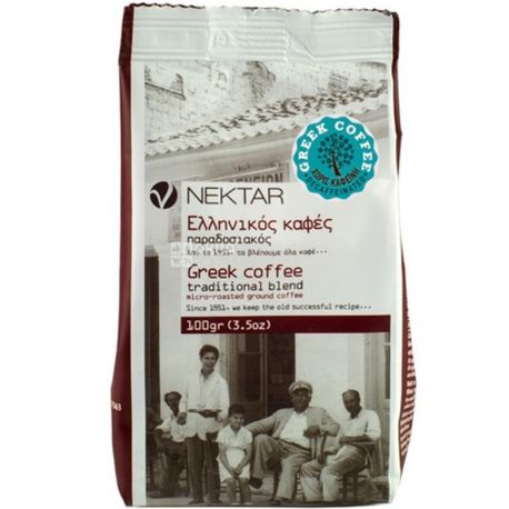 Nektar decaffeinated, 100 g, Greek Coffee Nectar, medium roasted, ground, decaffeinated
