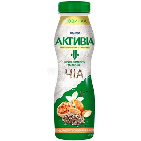 Активіа, 290 г, Біфідойогурт, Горіхи Чіа Ваніль, 1,5%