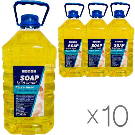 Donat, упаковка 10 шт. по 5 л, Жидкое мыло, Лимон